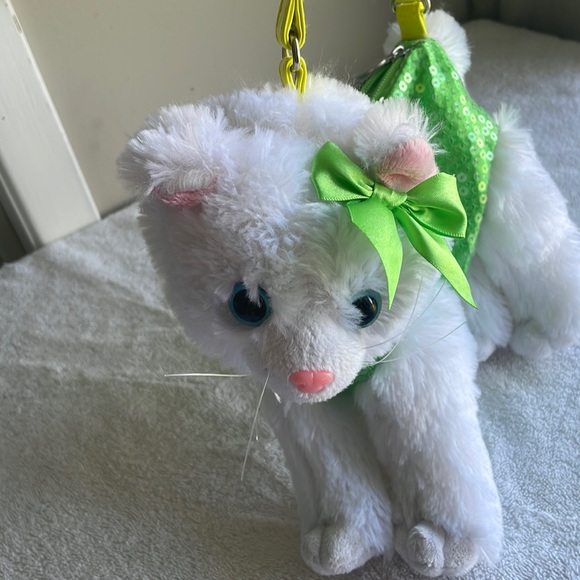 Poochie & Co cat purse, white and green, super cute accessory 🐈🐈🐈💚💚💚 - Picture 5 of 10